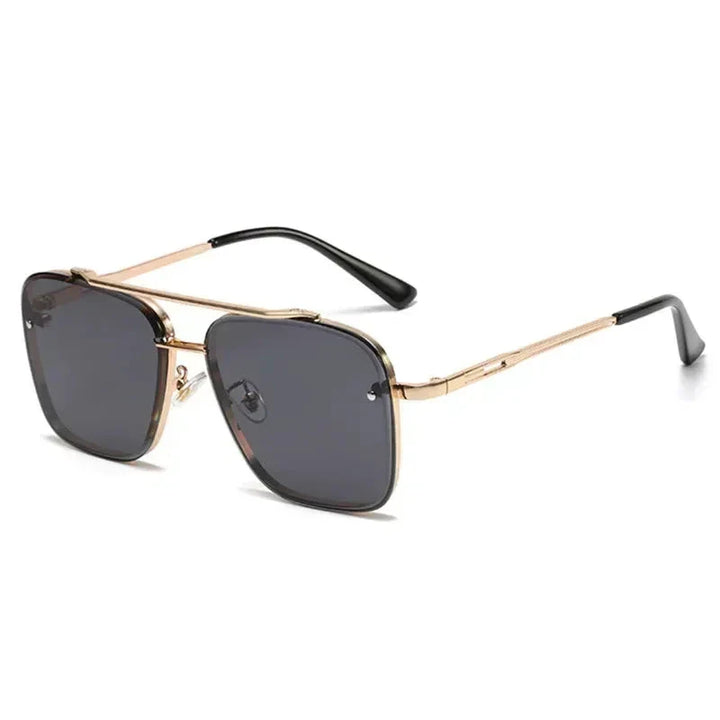 Modne męskie okulary przeciwsłoneczne w nowoczesnym, kwadratowym stylu aviator