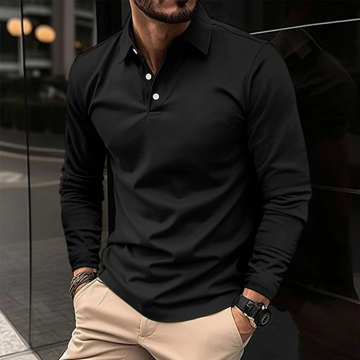 Casualowe polo z długim rękawem Mirko™ - elegancja i wygoda na każdą okazję!