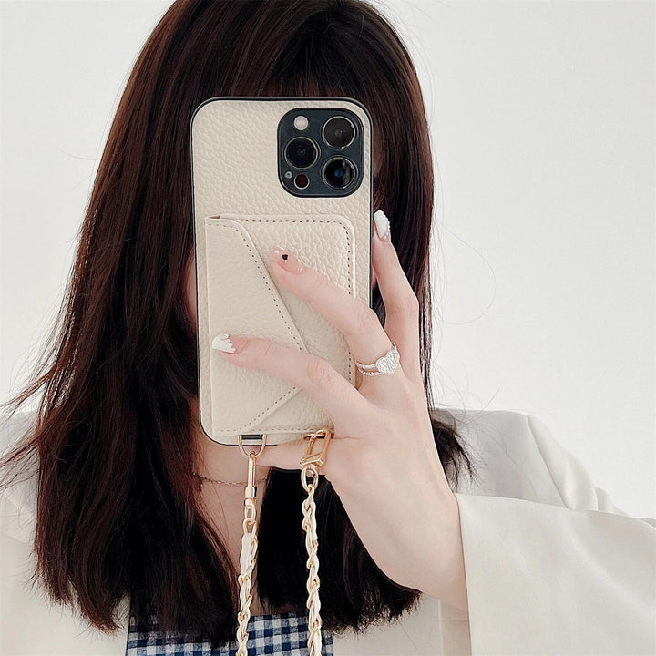 Catherine Luxe Lederen Crossbody Telefoonhoes voor Stijlvolle Bescherming