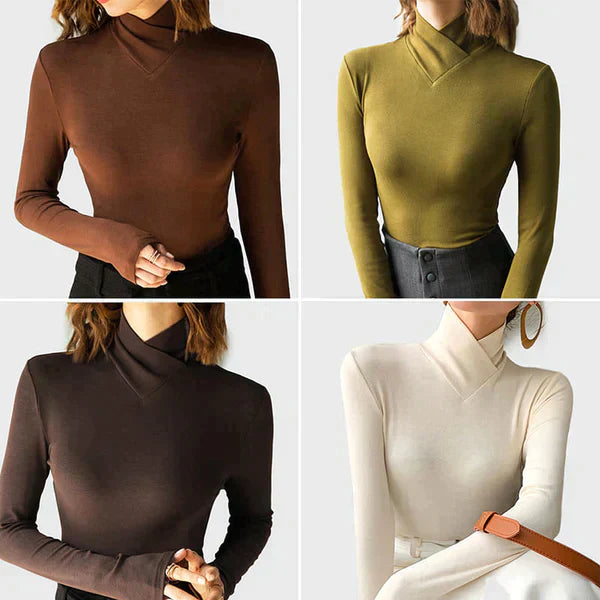 Elegancki damski sweter z golfem zapewniający stylowy zimowy wygląd