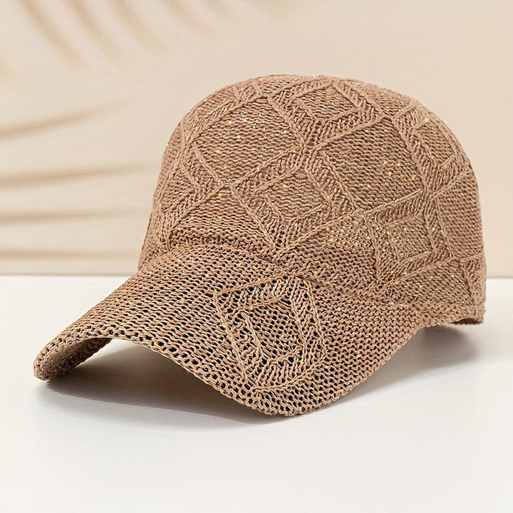 Malvina | Stijlvolle Gehaakte Mesh Cap met Elegante Diamantpatroon