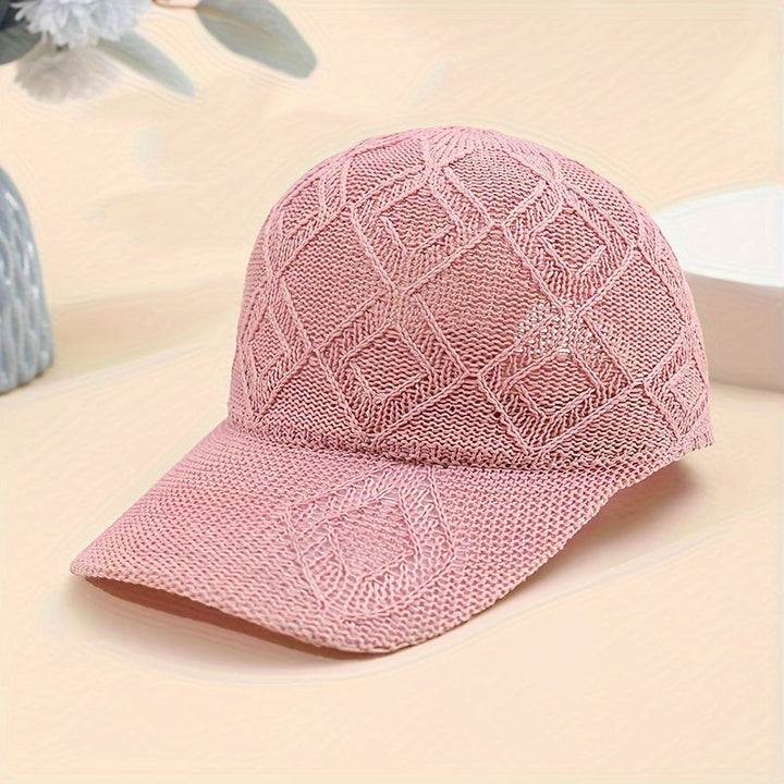 Malvina | Stijlvolle Gehaakte Mesh Cap met Elegante Diamantpatroon