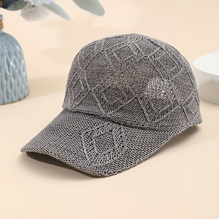 Malvina | Stijlvolle Gehaakte Mesh Cap met Elegante Diamantpatroon