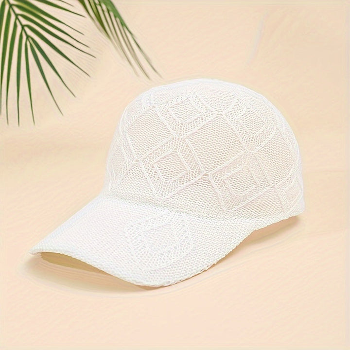 Malvina | Stijlvolle Gehaakte Mesh Cap met Elegante Diamantpatroon
