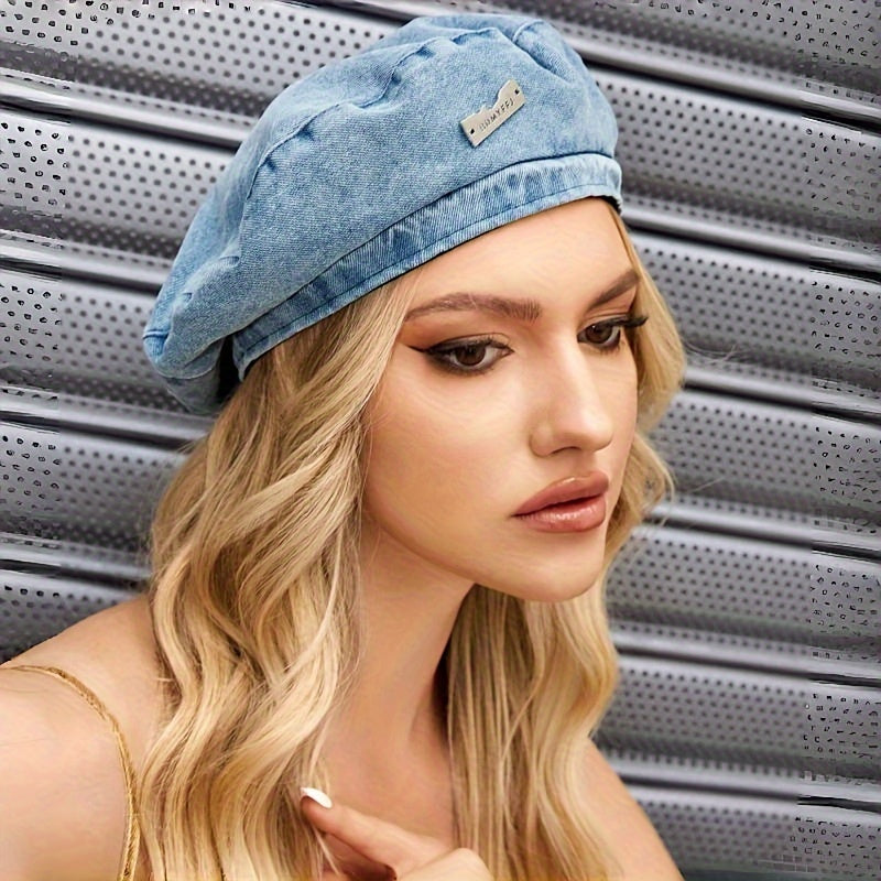 Carna | Elegancki dżinsowy beret dla stylowych akcentów