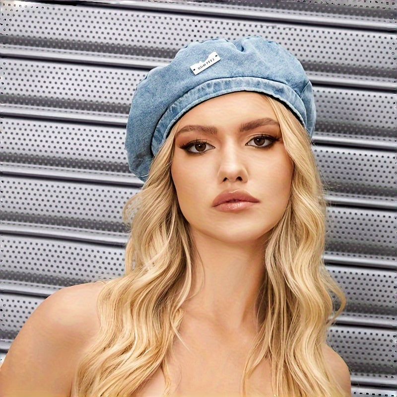 Carna | Elegancki dżinsowy beret dla stylowych akcentów
