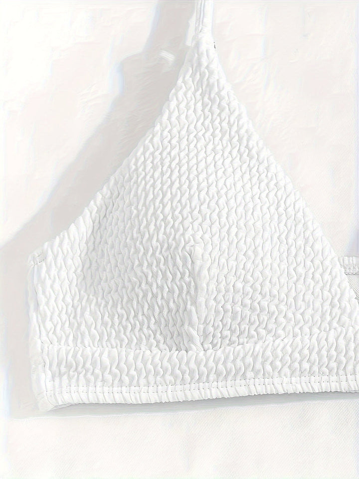 Mariessa | Elegantes Minimalistisches Bikiniset mit Textur und Triangel-Top für stilvollen Strandlook