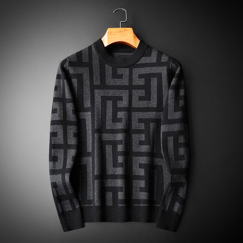 Elegancki męski sweter z dzianiny w klasycznym stylu