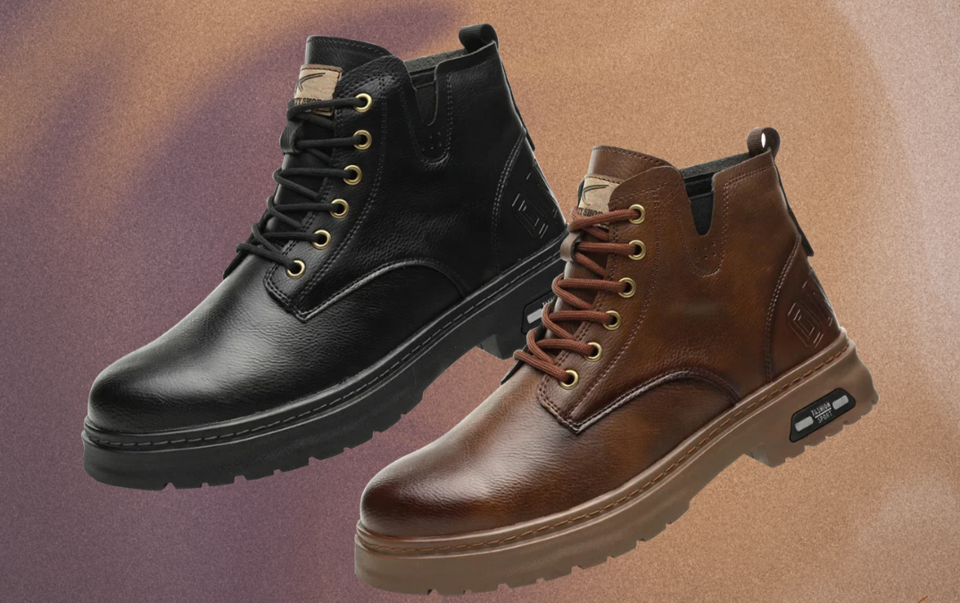 Eleganckie męskie sznurowane buty z praktycznym zamkiem błyskawicznym dla stylowego komfortu