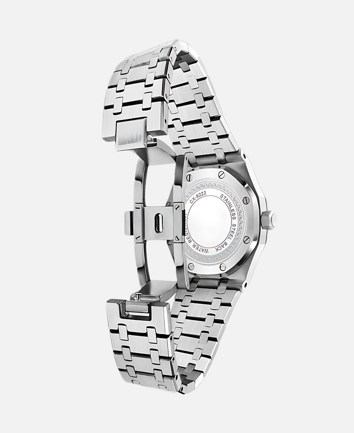 Stylowy zegarek męski 41 mm z solidną kopertą ze stali nierdzewnej