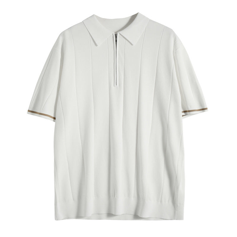 Laurel - Elegancka męska koszulka polo z zamkiem błyskawicznym zapewniająca stylowy komfort
