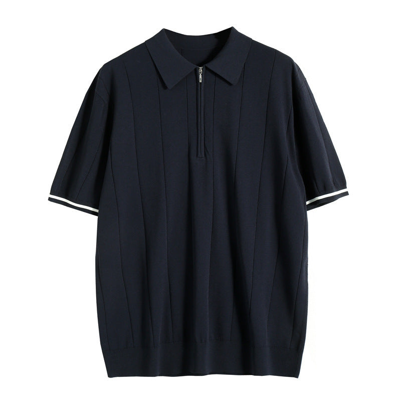 Laurel - Elegancka męska koszulka polo z zamkiem błyskawicznym zapewniająca stylowy komfort