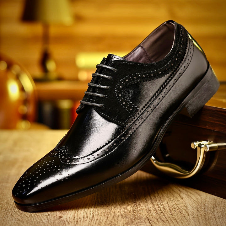 Stylowe męskie skórzane buty biznesowe zapewniające elegancki wygląd