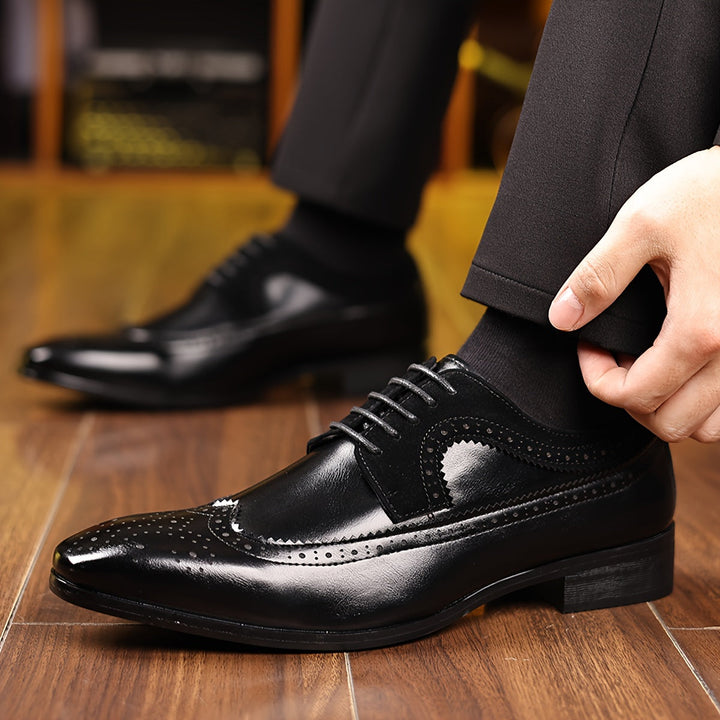 Stylowe męskie skórzane buty biznesowe zapewniające elegancki wygląd