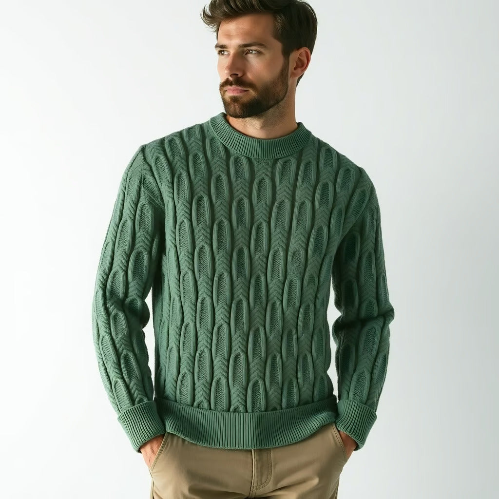 Elegancki męski sweter z dzianiny - klasyczny, ciepły i ponadczasowy na każdą okazję