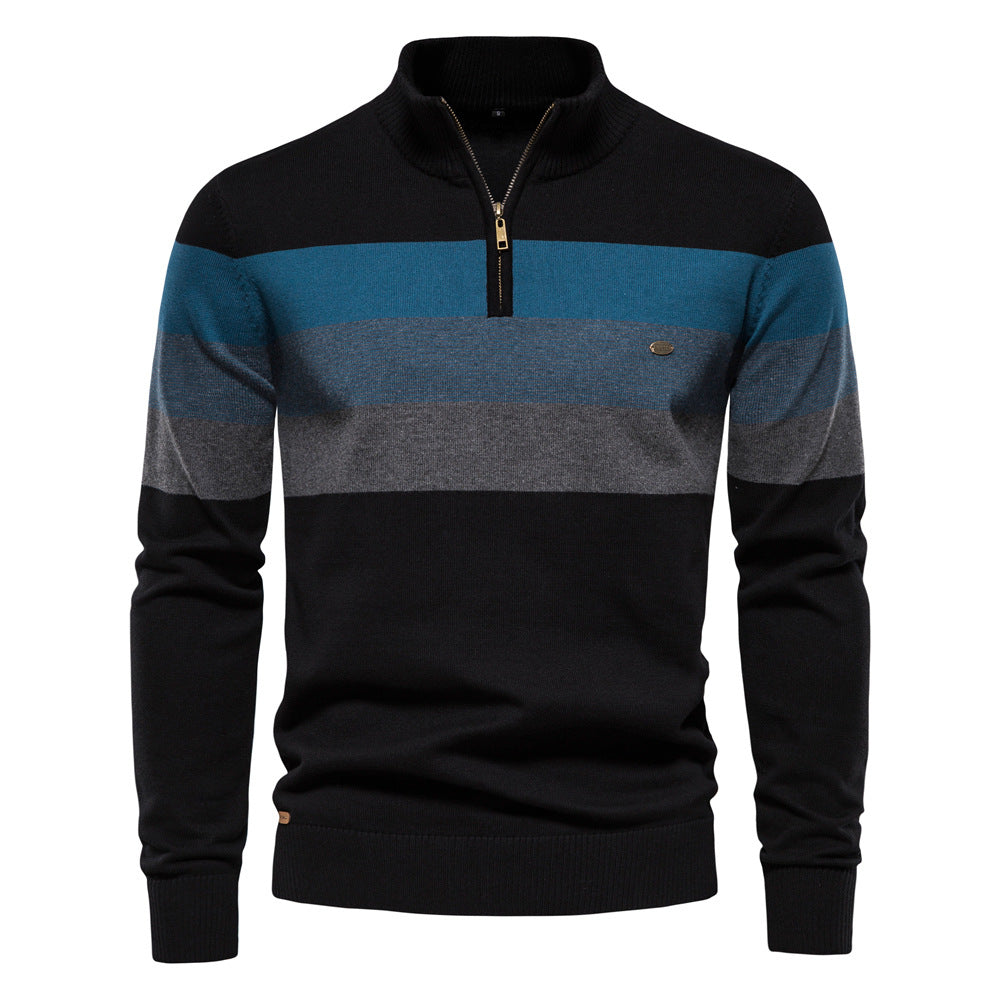 Elegancki, duży sweter męski premium w paski dla stylowych akcentów