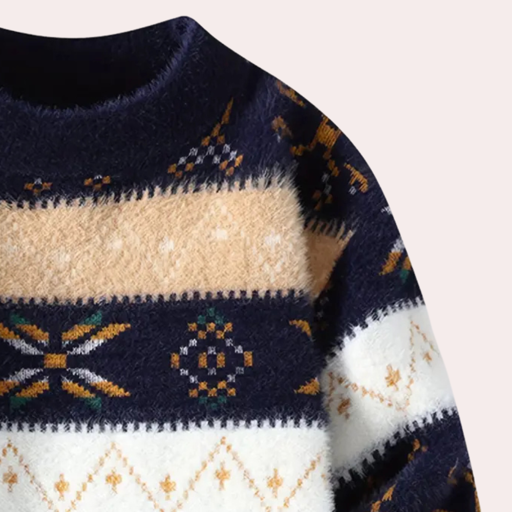 Stylowy męski sweter z bawełnianej dzianiny zapewniający elegancki wygląd