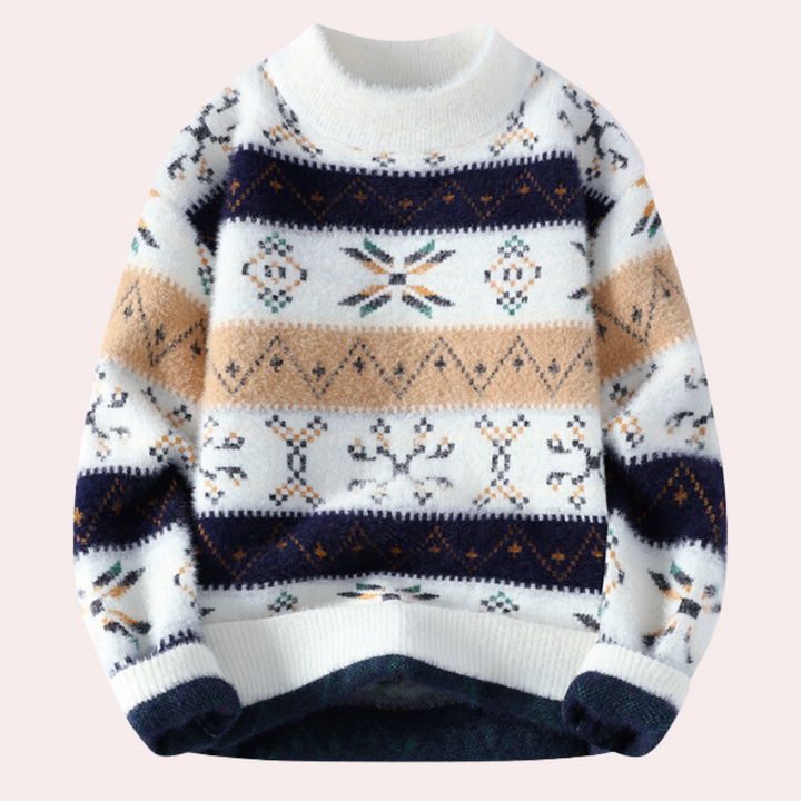 Stylowy męski sweter z bawełnianej dzianiny zapewniający elegancki wygląd