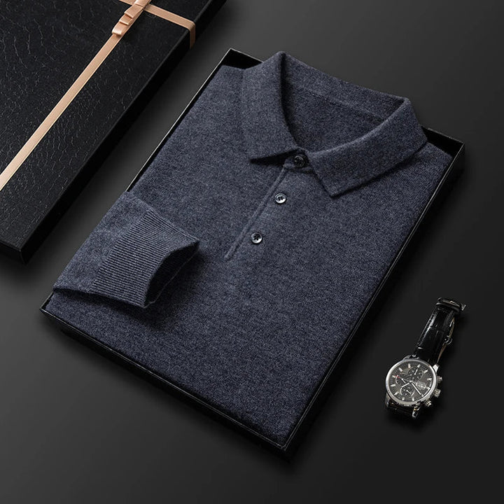 Elegancki, wysokiej jakości męski sweter polo zapewniający styl i wygodę