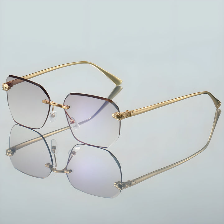 Stylowe męskie okulary przeciwsłoneczne bez oprawek zapewniające elegancką ochronę przed słońcem