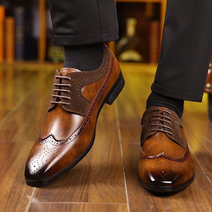 Stylowe męskie skórzane buty biznesowe zapewniające elegancki wygląd