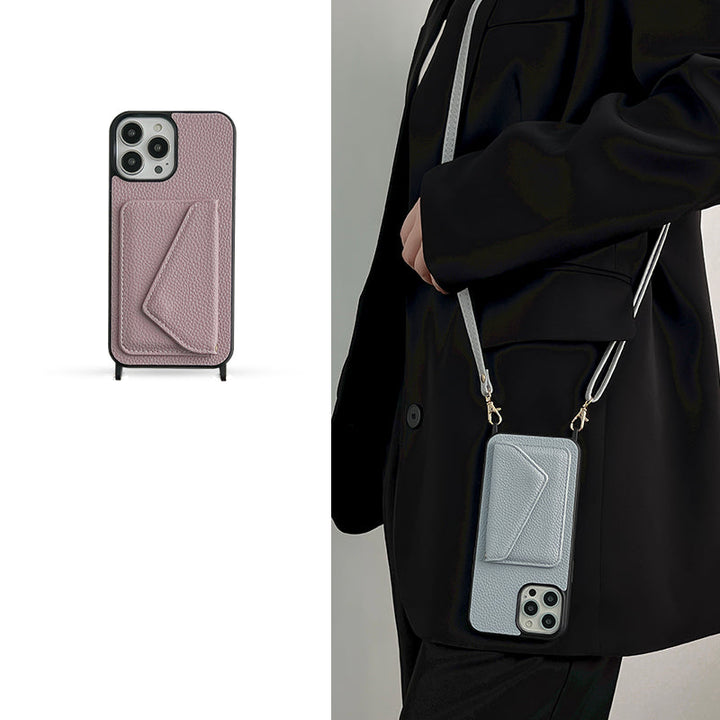 Catherine Luxe Lederen Crossbody Telefoonhoes voor Stijlvolle Bescherming