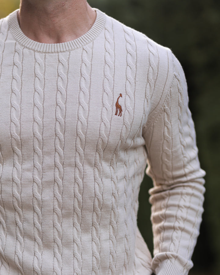 Męski sweter z bawełnianej dzianiny o ponadczasowym stylu