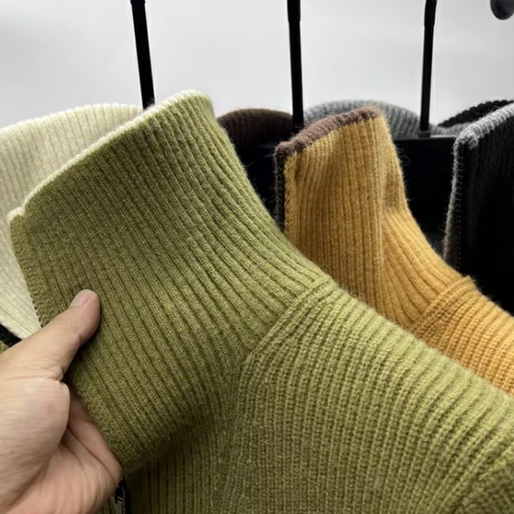 Damski sweter ze stójką i zamkiem błyskawicznym - Modny i wygodny