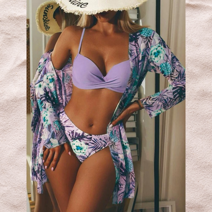 Paoleen | Élégant Ensemble de Bikini avec Voile Cover-Up