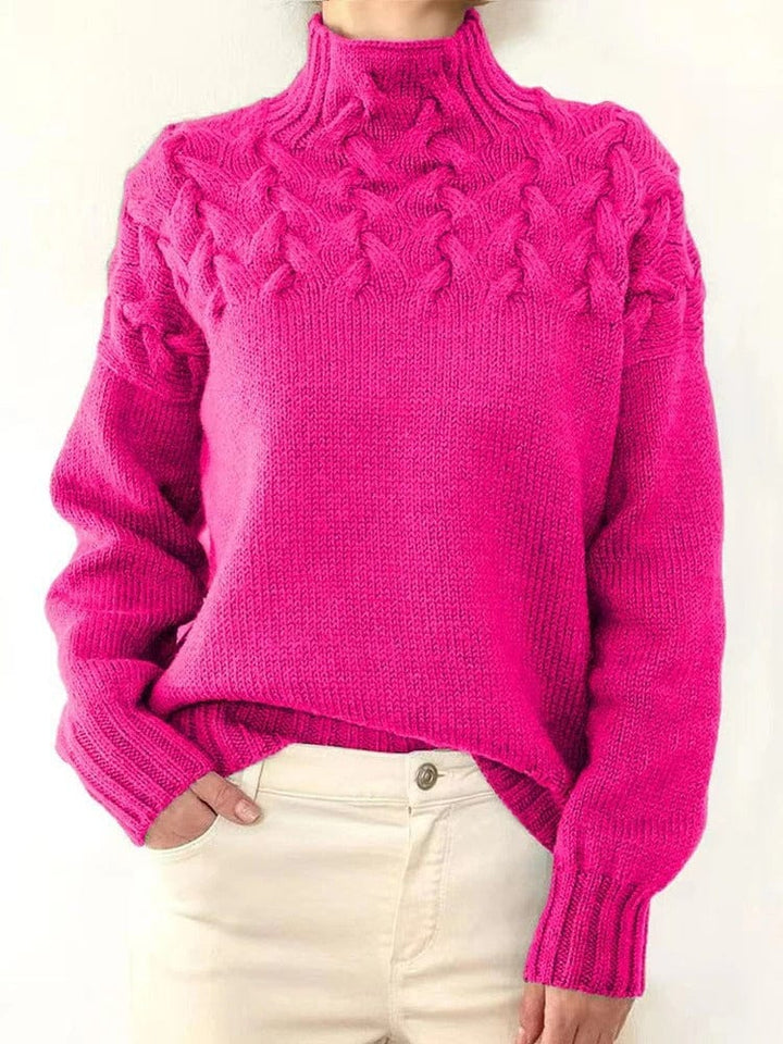 Stylowy damski sweter z golfem zapewniający wygodę i elegancję