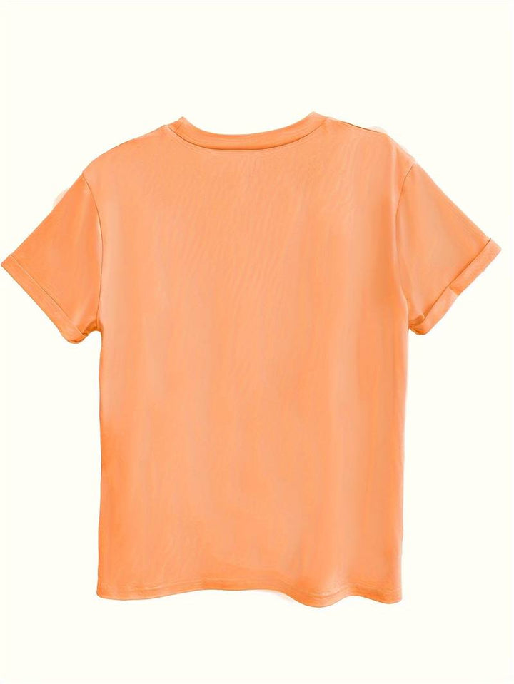 Elegancki damski top z motywem serca i okrągłym dekoltem