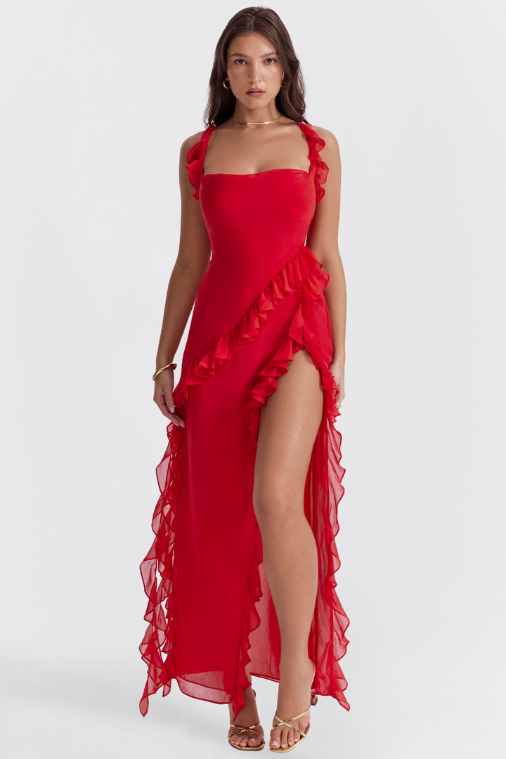 Vivia™ - Glamour i styl: elegancka długa sukienka