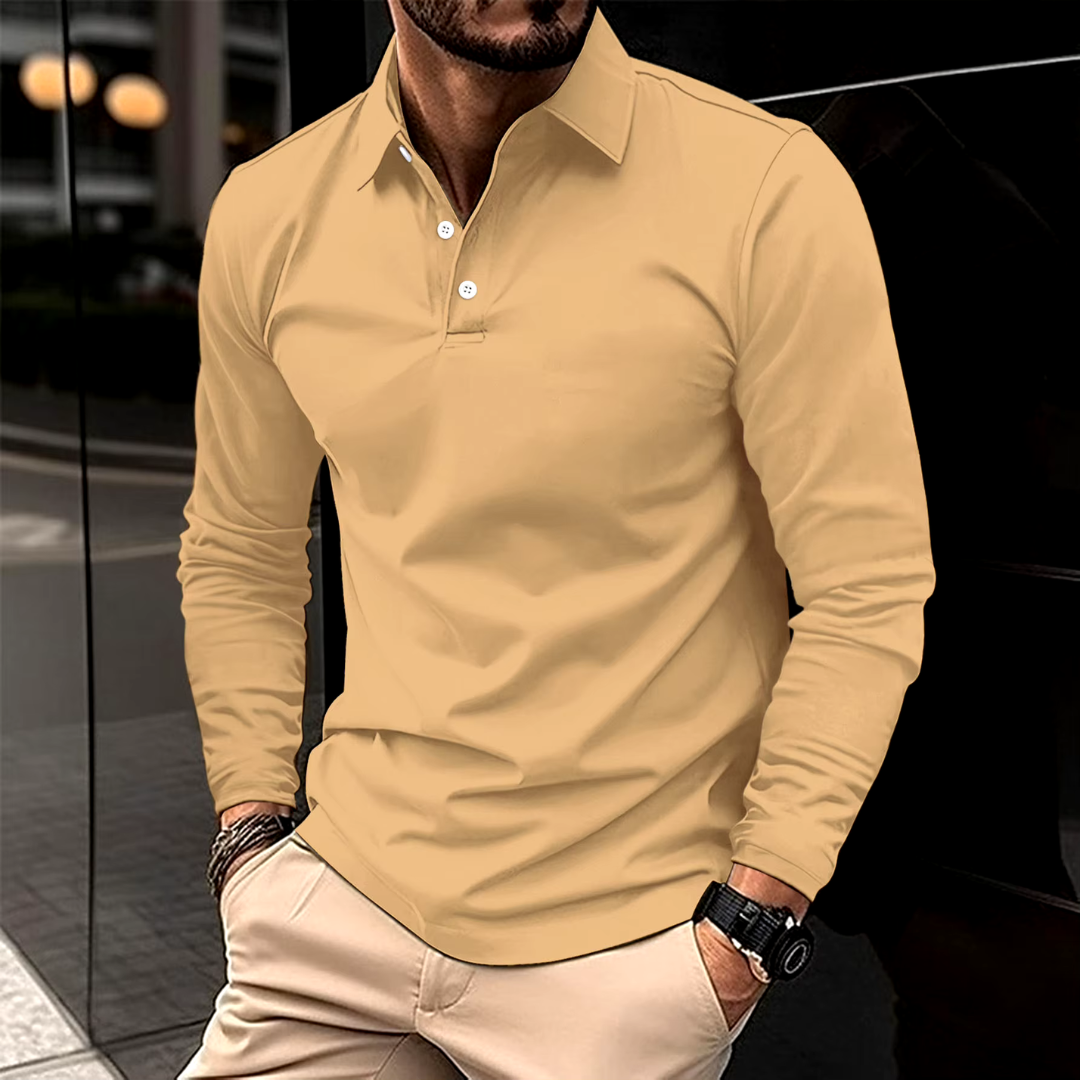 Casualowe polo z długim rękawem Mirko™ - elegancja i wygoda na każdą okazję!