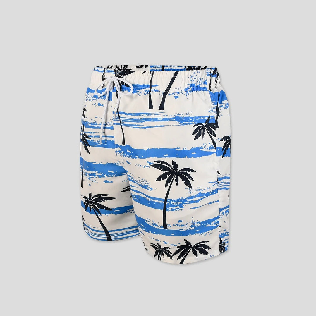 Stijlvolle witte zwemshort met trendy boomprint - Matias