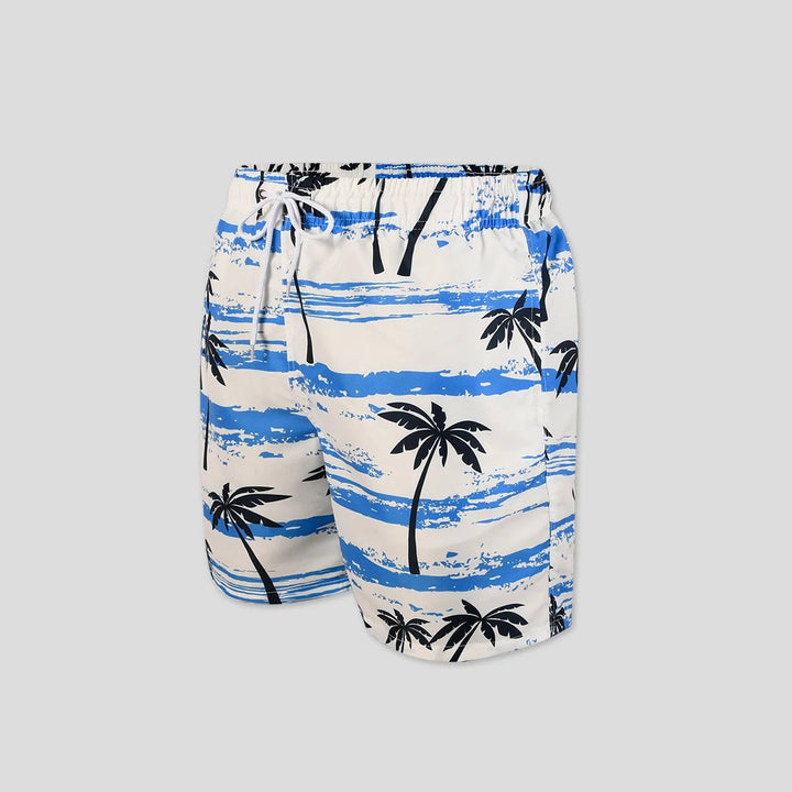 Stijlvolle witte zwemshort met trendy boomprint - Matias