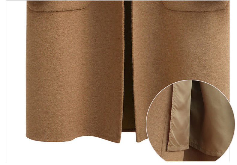 Elegancki długi wełniany płaszcz damski - stylowy i ciepły w zimnych porach roku