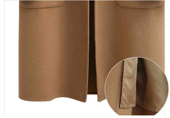 Elegancki długi wełniany płaszcz damski - stylowy i ciepły w zimnych porach roku