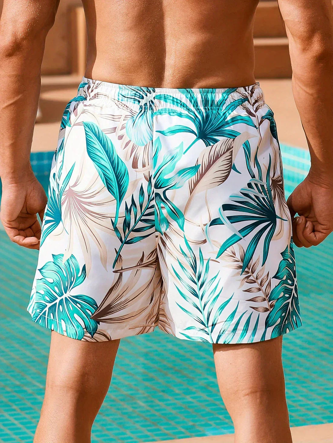 Calvin Tropische zwemshort met praktische zakken voor ultiem comfort