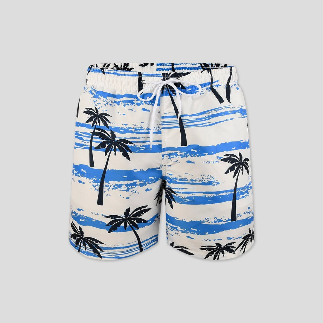 Stijlvolle witte zwemshort met trendy boomprint - Matias