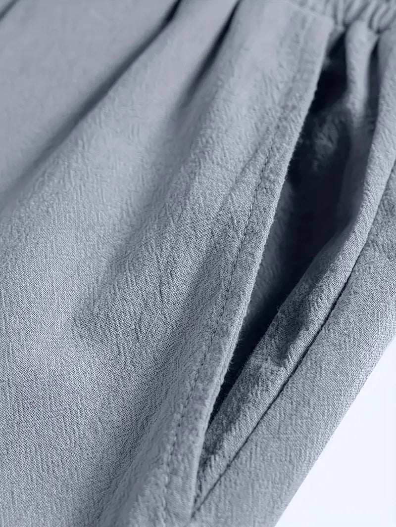 Wygodne męskie szorty letnie ze sznurkiem ściągającym i przyjemnie miękką fakturą