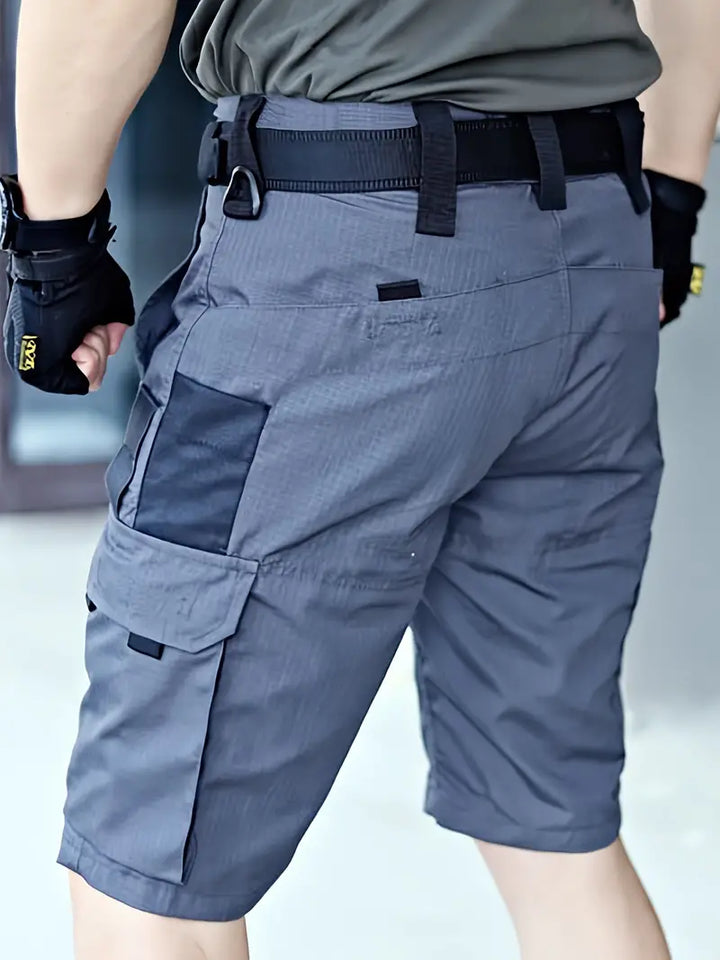 Męskie szorty outdoor cargo z kilkoma praktycznymi kieszeniami