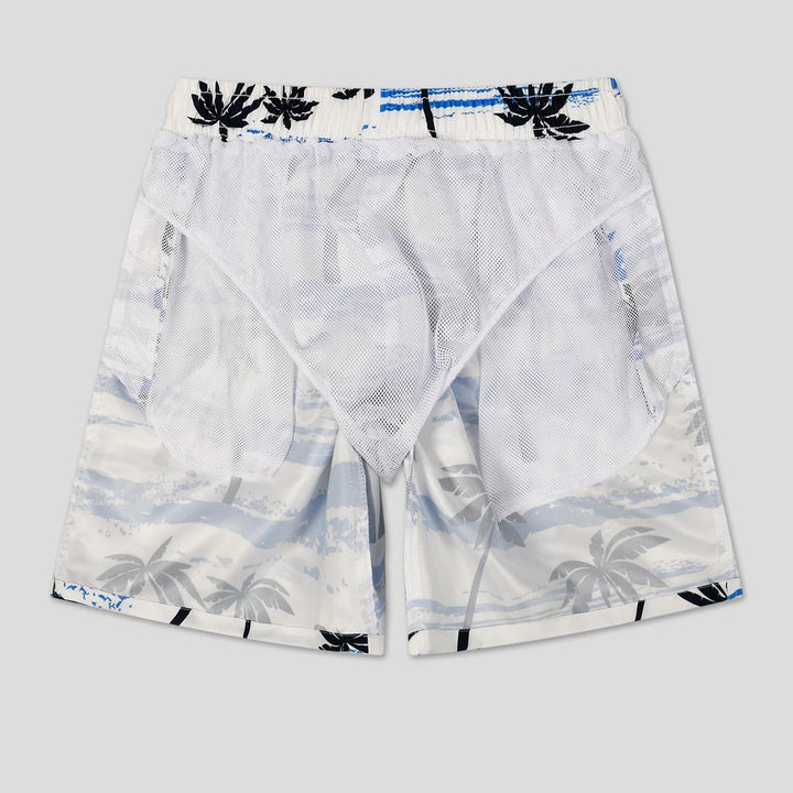 Stijlvolle witte zwemshort met trendy boomprint - Matias