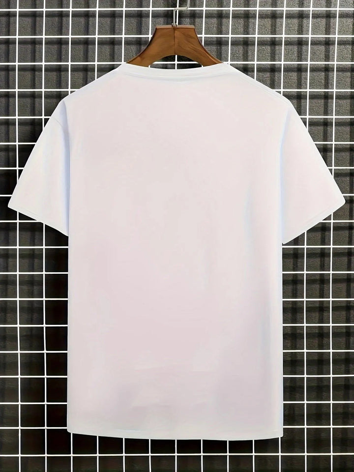 T-shirt męski Gerhard ze stylowym wzorem w kwiaty i fale