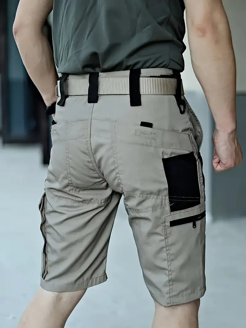 Męskie szorty outdoor cargo z kilkoma praktycznymi kieszeniami