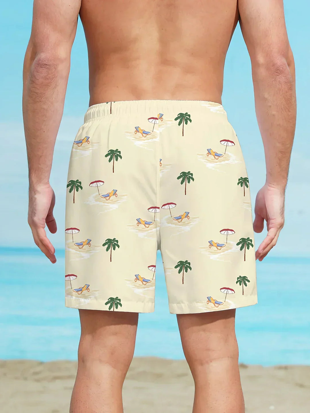 Eleganckie szorty plażowe z modnym palmpatroonem - Ivan