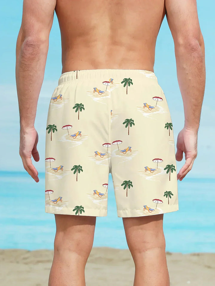 Eleganckie szorty plażowe z modnym palmpatroonem - Ivan