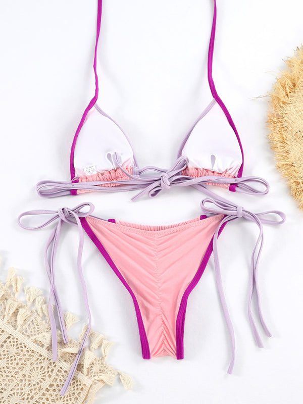 Parli | Modieus Triangel Bikini met opvallende Contrasterende Strikdetails