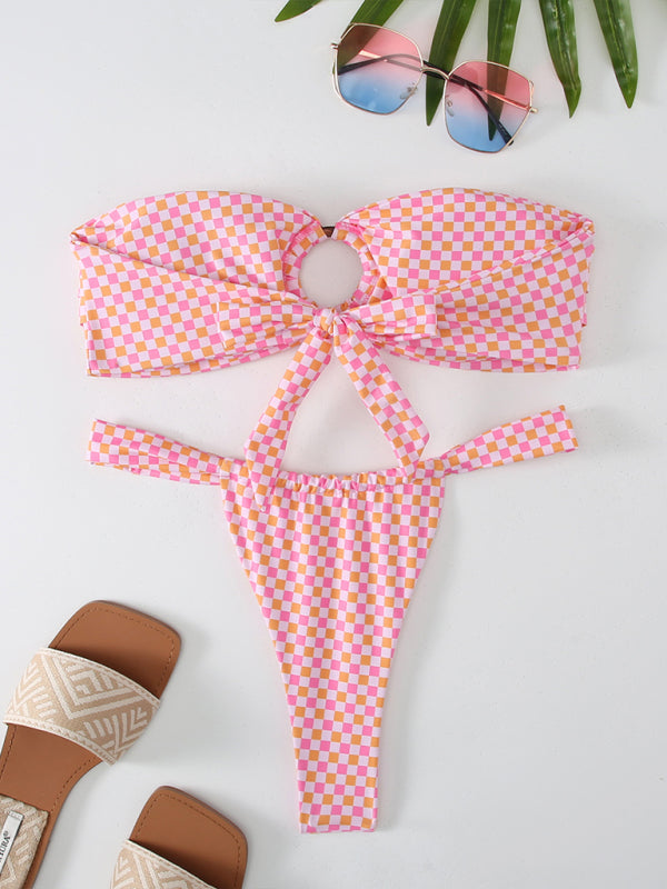 Mirana | Strapless Bikini met Cut-Out Detail en Levendige Tropische Print