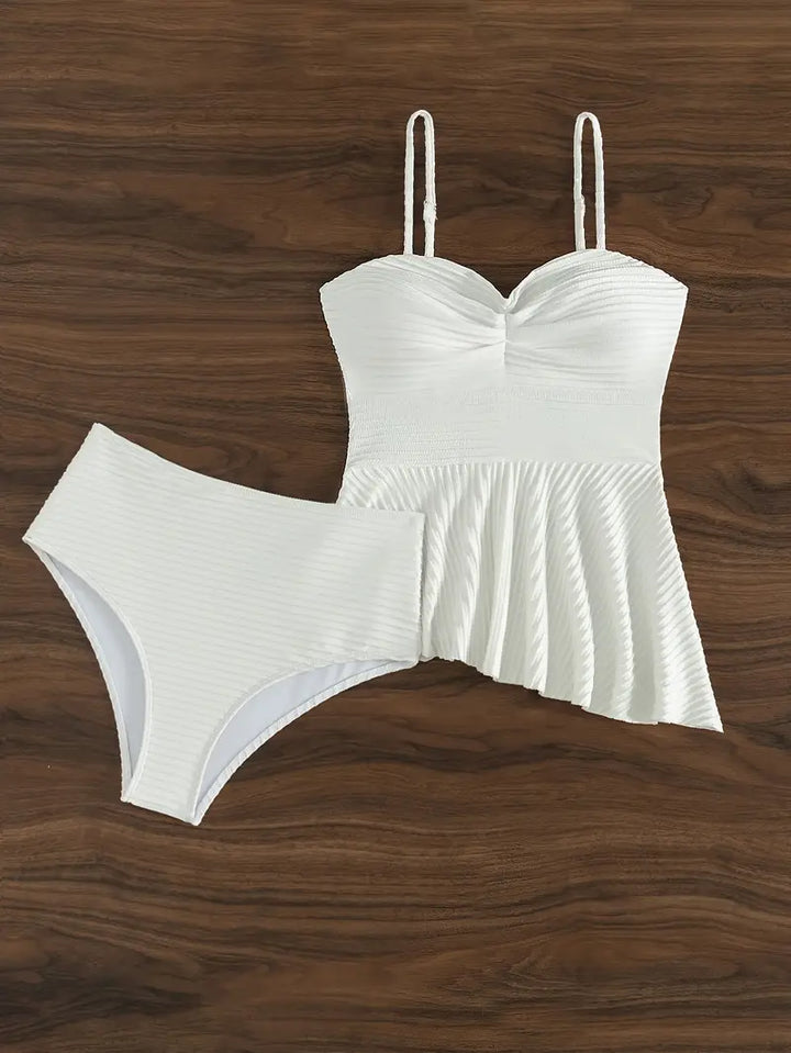 Faloni | Élégant Ensemble Tankini White à Poppée