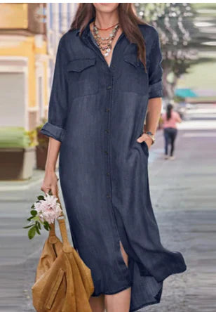 Elegancka sukienka damska z długim rękawem na każdą okazję